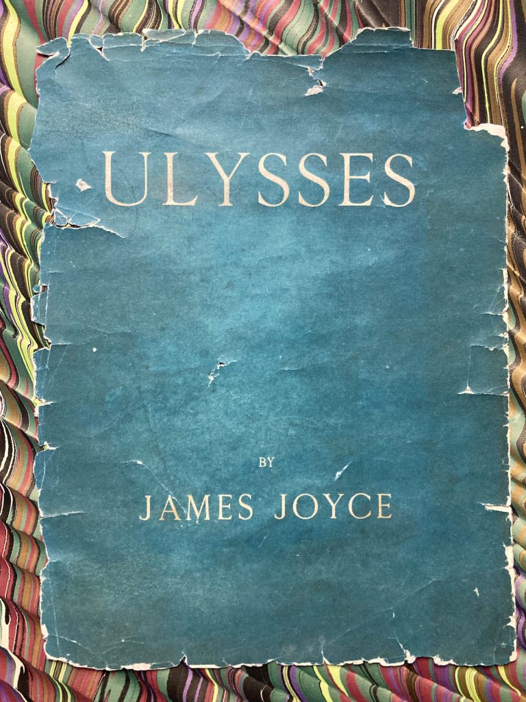 tattered remains of front wrapper of Ulysses, 1922