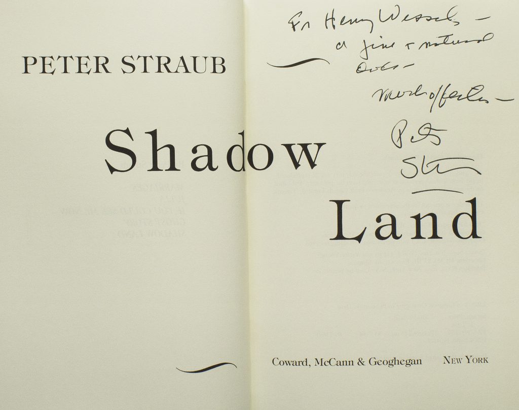 Shadow Land, inscribed by Peter Straub