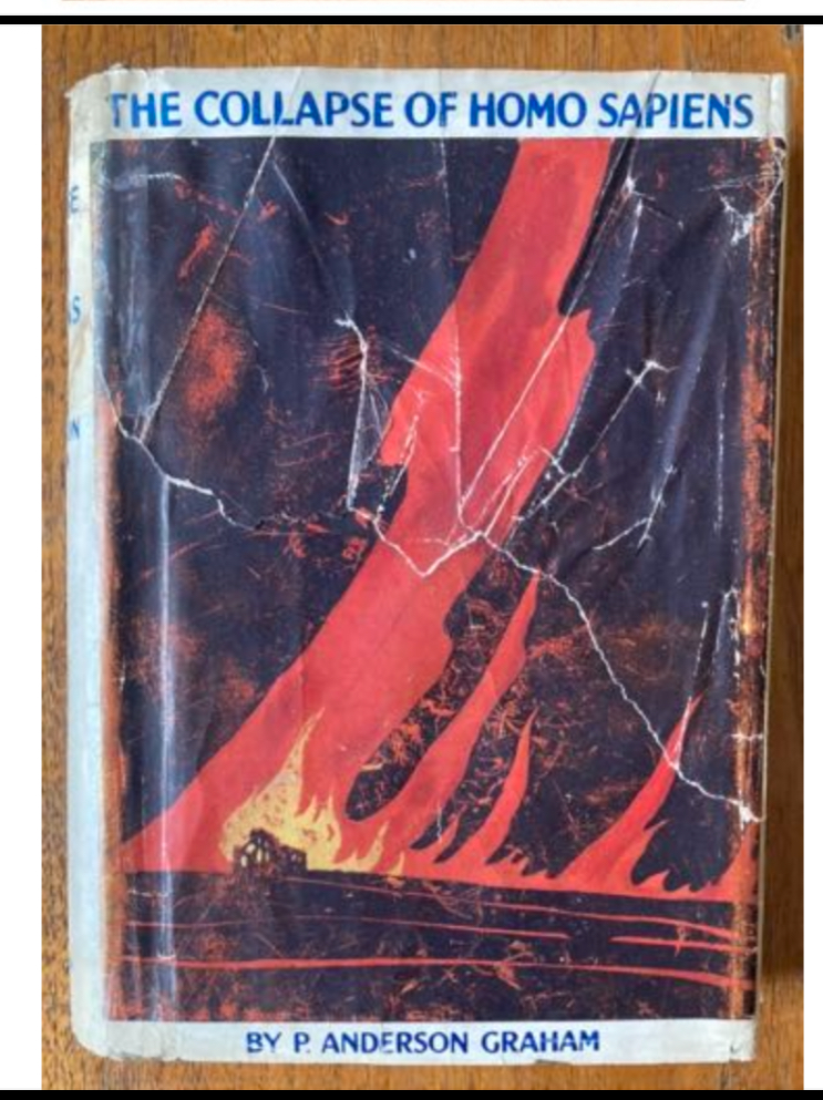 The Collapse of Homo Sapiens by P. Anderson Graham (dust jacket from the Clute collection, Telluride)