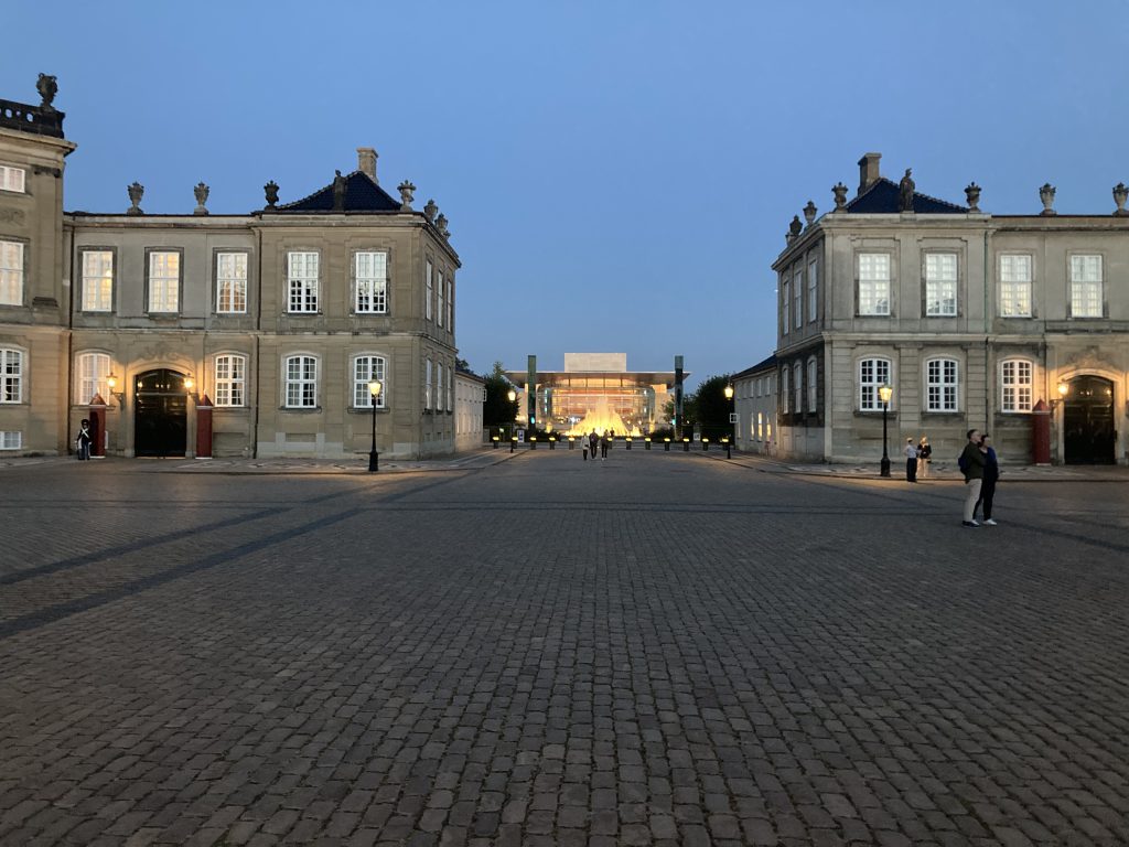 view of the Opera House from the Amaliaborg Palace